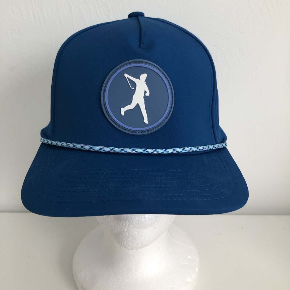 Live Forever Golf Royal Blue Rope-Trim Baseball Cap with Golfer Patch